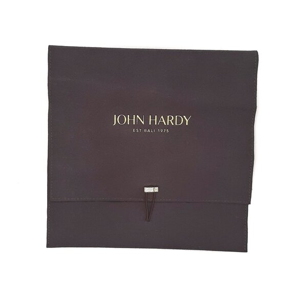 John Hardy Charcoal Faux Suede Microfiber Pouch 8" X 8" - Picture 1 of 7